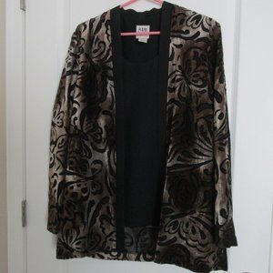 velvet burnout to sheer jacket & shell top